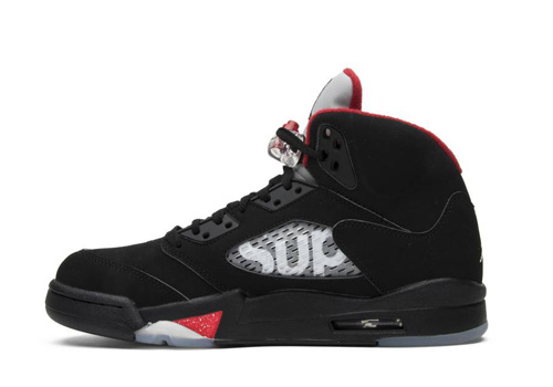 Fake Supreme Jordan 5 'Black' Basketball Shoes | JordanKicks.org